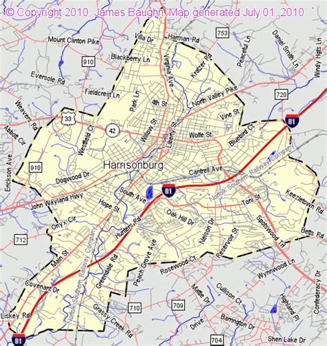 Printable Map Of Harrisonburg Va